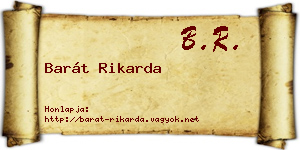 Barát Rikarda névjegykártya